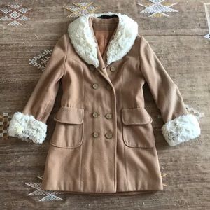 COPY - Vintage Penny Lane style Rabbit fur Peacoat XS
